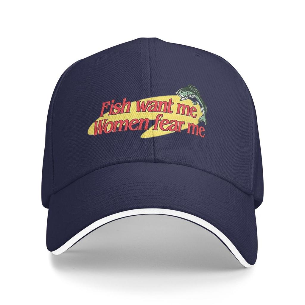 Unisex Baseball Hats Fish Want Me Women Fear Me Outdoor Streetwear Summer Sports Baseball Caps Hip Hop Cap Casquette Hats