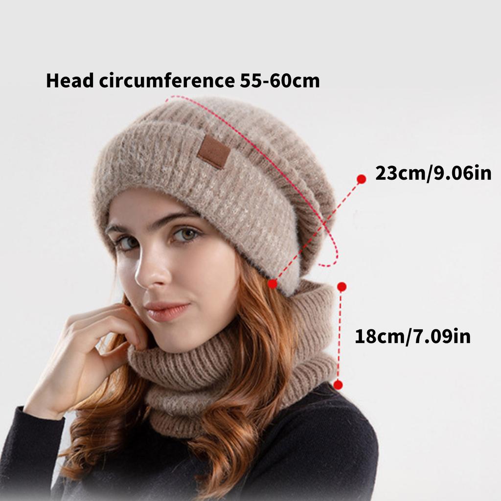 Warm Hat Neck Gaiter Combo Plush Furry Liner Stylish Windproof Thick Insulate Headwear for Men Women Trapper Hat