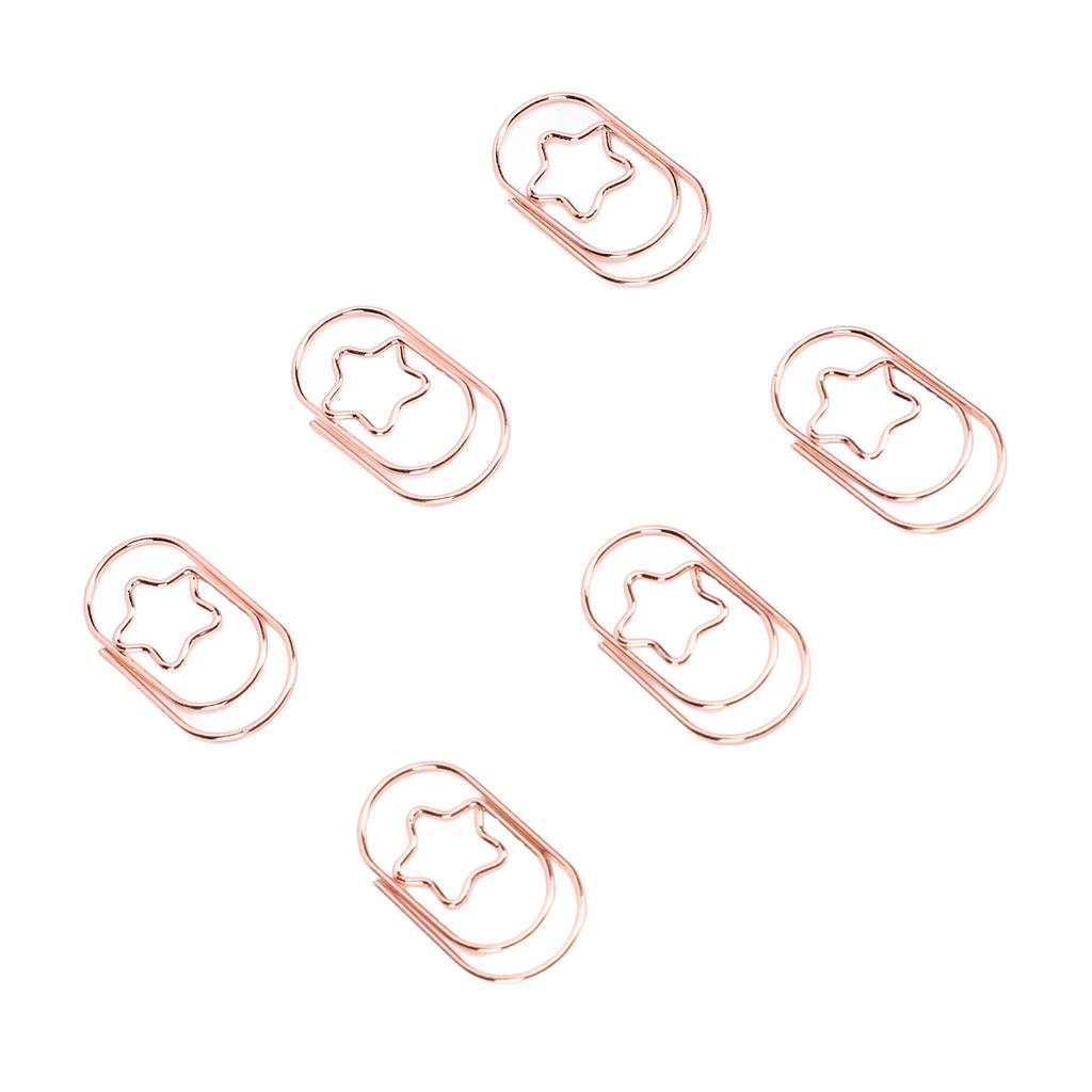 300PCS Paper Clips with Star Shaped Decoration Stainless Steel Non Slip Paperclips for School Document Organizing