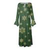 Fashion Women's Casual Fashion Print Pocket V-neck Pullover Long Sleeve Dress