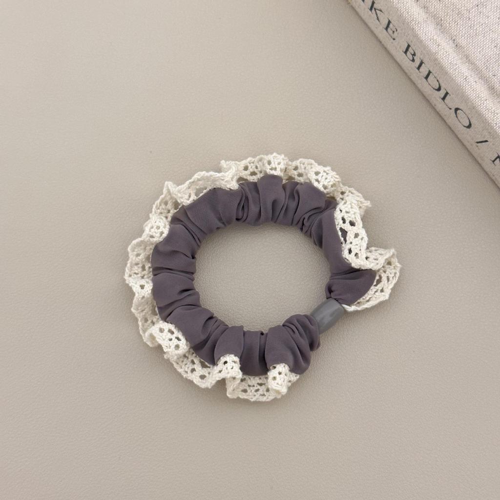 Lace-trimmed Ice Silk Hair Tie, Large Intestine Hair Tie, Spring and Summer Rubber Band Hair Tie