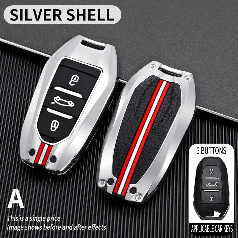Styling Mouldings Car Key Case Cover Shell Fob for Peugeot 2008 3008 4008 5008 308 408 508 Citroen C1 C2 C4 C6 C3-XR Picasso Gra