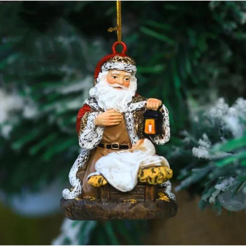 Weihnachtsfeier Dekoration Hängende Ornamente Harz Umarmende Weihnachtsmann Figuren Mini Weihnachtsmann Anhänger Weihnachtsbaum Heimdekor Zubehör