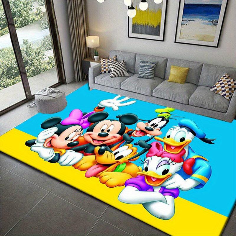 1pz Tappeto Area Mickey e Minnie, Tappetino Antiscivolo, Design Personaggi Cartoni Animati, Morbido Velluto, Decorazione Stanza, Tappeto Interno Lavabile
