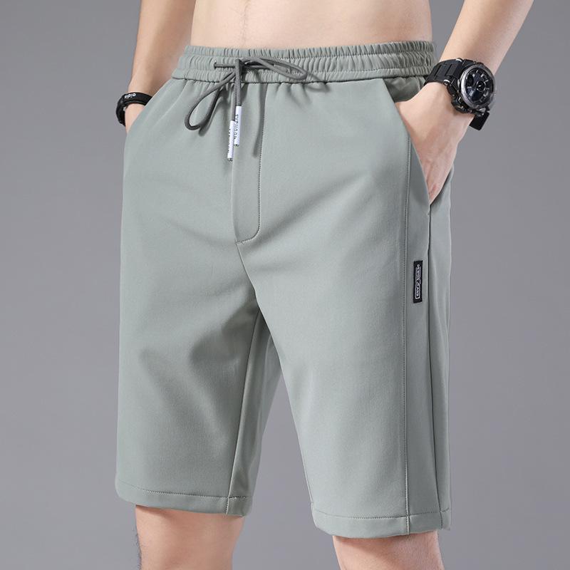 Men's 2024 Summer Korean Ice Silk Elastic Beach Shorts