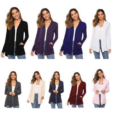 European & American Women's Slimming Mid-Length Long-Sleeved Cardigan