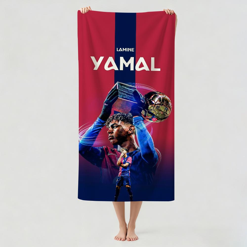 Asciugamano Calciatore L-lamine Y-yamal Asciugamano da Bagno Applicabile a Nuoto Leggero Campeggio Yoga Spiaggia Esterno
