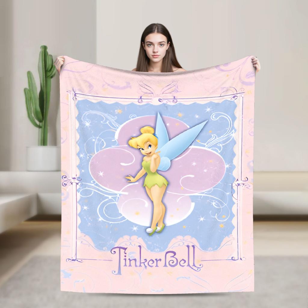 Tinker Bells Flannel Blankets Winter  Soft Warm Bedding Throws for Girls Boys Living Room Graphic Bedspread Sofa Bed Cover