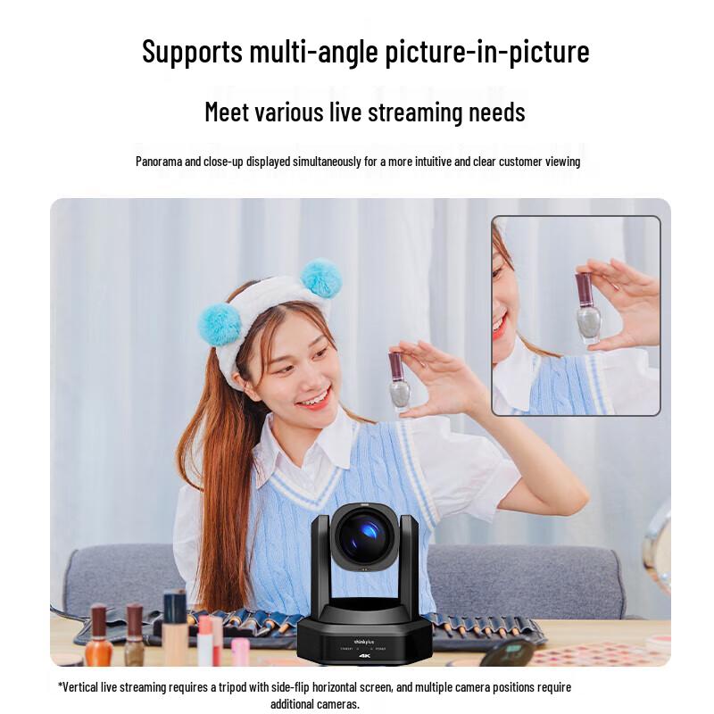 Lenovo 4K AI Tracking 12x Zoom Live Streaming Camera