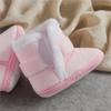 Baby Shoes High Solid Color Snow Boots Flanged Sleeves Thick Cotton Shoes Fleece