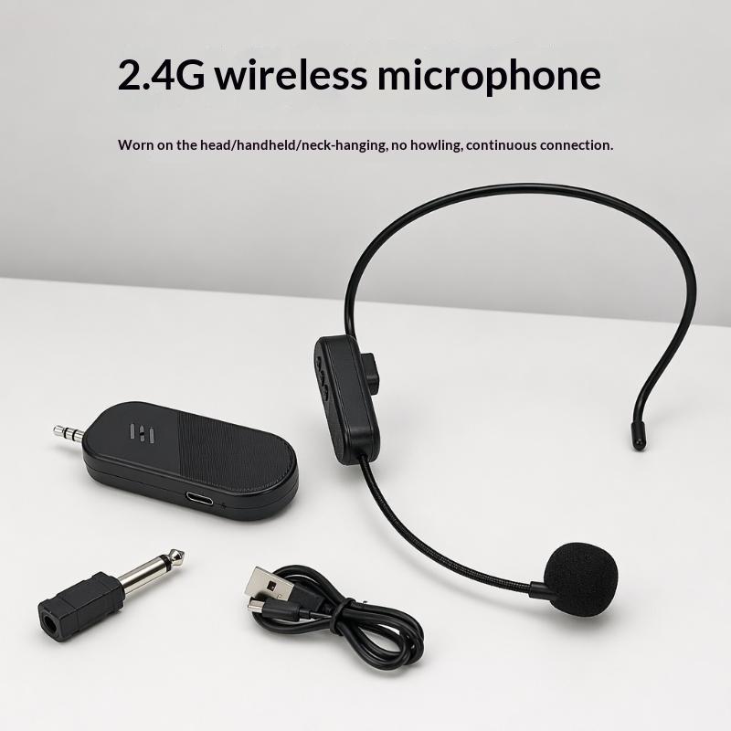 2/3Pcs 2.4G Head-mounted Wireless Microphone Set Low Distortion HD Audio Mic for Amplifier Live Streaming Vlog