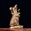 1Pcs Rat Small Statue Miniatures Desktop Ornament Antique Copper Love Mouse Figurines Living Room Home Decor Crafts Accessories