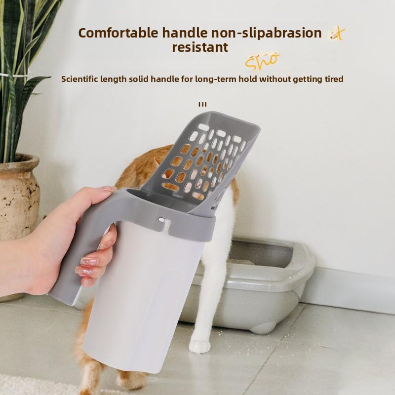 Pala per Lettiera per Gatti in Plastica Manico Lungo Paletta Raccogli Feci per Animali Domestici Strumento di Pulizia Raccogli Rifiuti per WC Gatti Accessori per Lettiera