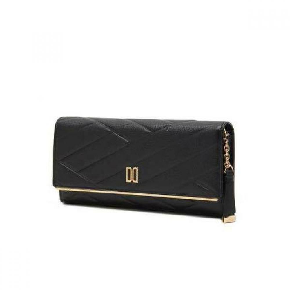 

Daks Black Leather Dd Logo Gold Bar Long Wallet Single option