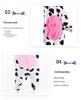 New Halloween Pink Cow Cartoon Animal Onesie Pajamas for Couples & Parent-Child