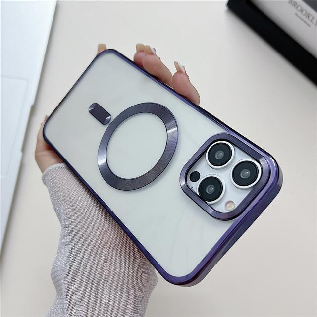 Luxury Plating Transparent Magsafe Magnetic Phone Case For Apple iPhone 11 12 13 14 15 Pro Max Soft Protection Cover On 14 Plus