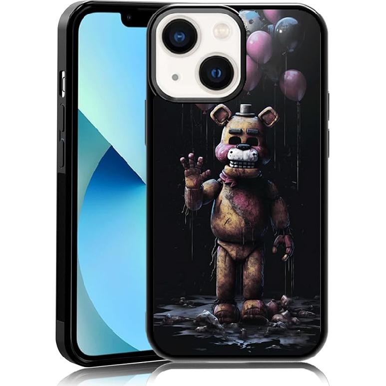 Black Cute FNAF Phone Case Fit for iPhone XR, TPU Shockproof Protective iPhone Case Horror Five Nights Video Game Phone Cover Gift for Boy Girl Men
