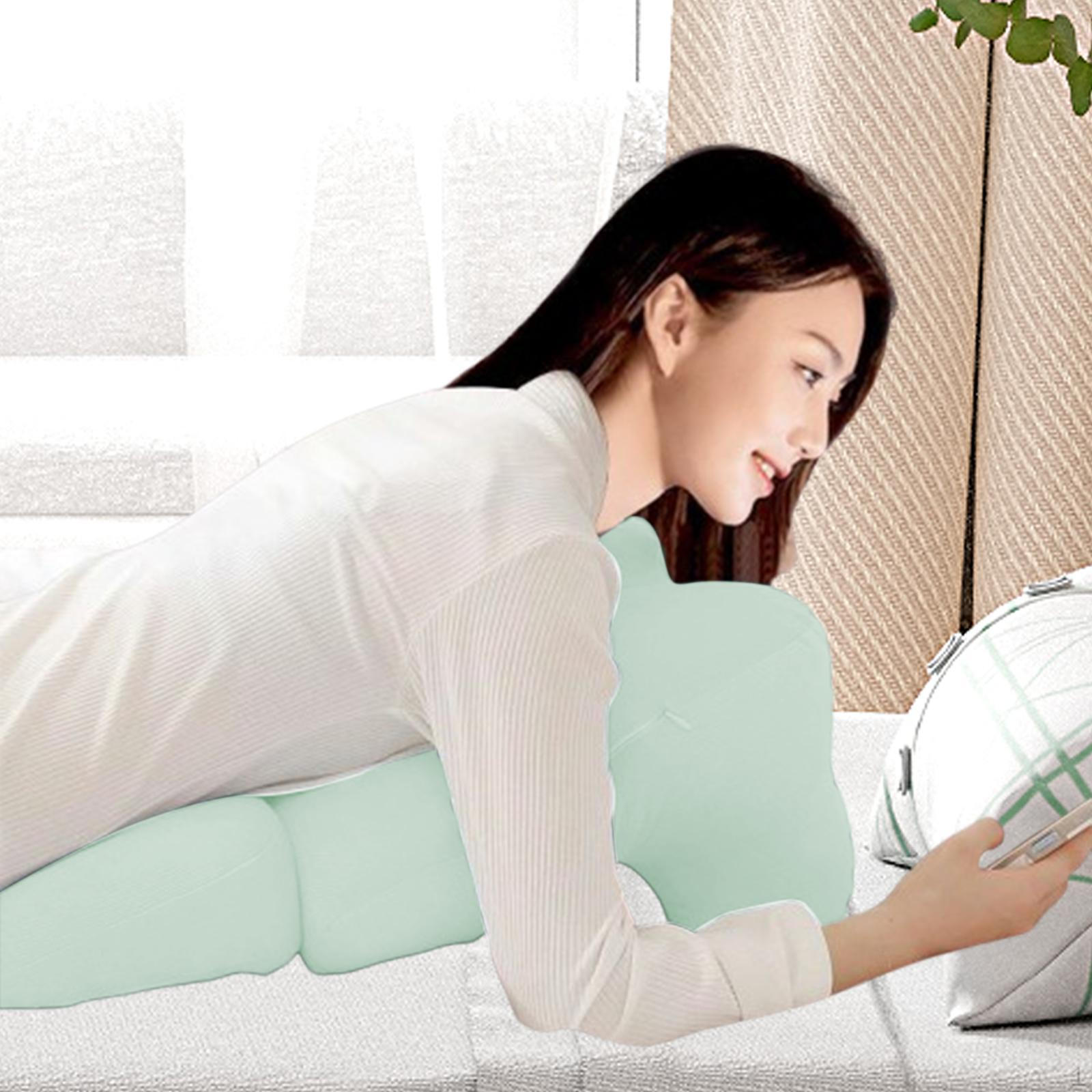 

Удобная подушка для лежа на животе с поддержкой шеи, разработанная для чтения дома зелёный