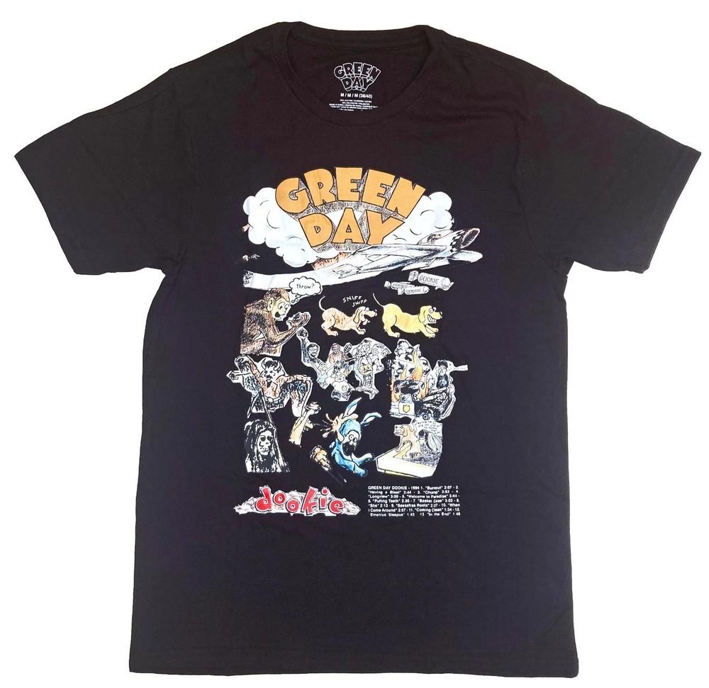 RARE! TREND Green Day Dookie Men s Black Graphic T-Shirt New HOT Unisex T-Shirt S