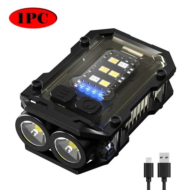 Mini Multifunctional EDC Keychain Flashlight USB Rechargeable LED Work Light With Pen Clip Tail Magnet Outdoor Emergency Torch