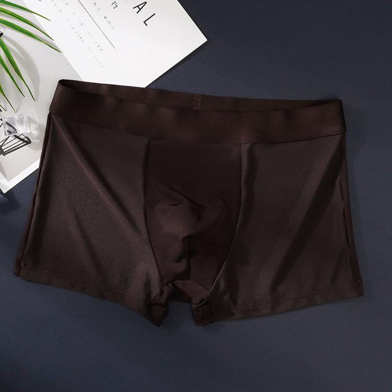 Men's Seamless Ice Silk Breathable Boxer Briefs - Lightweight, Comfortable Summer Underwear with Waistband