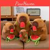 Watermelon Cream Ice Capybara Plush Toy With Transparent Backpack Doll Animal