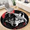 1pc Wolf Pack Office Round Area Rug, Under Office Chairs Bedroom Living Room Home Decor, Room Deco
