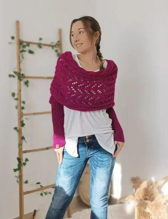 Women's Warm Wool Knitted Scarf - Solid Color Shawl for Autumn/Winter