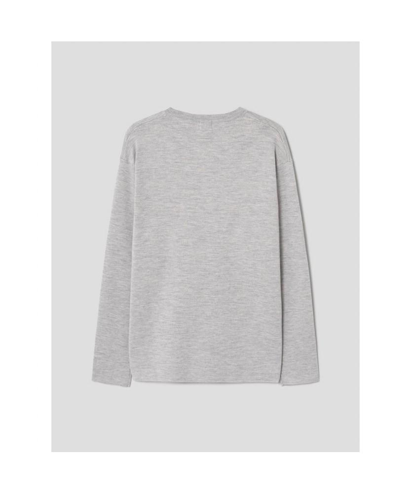 SHIFT.G Basic Crewneck Sweater Light Gray