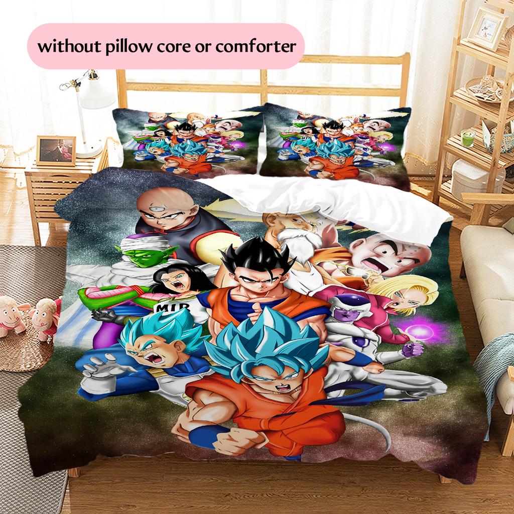 Dragon Ball Character Bedding Set, Classic Anime Art Bedroom Decoration, Exclusive Collector Gift.chl