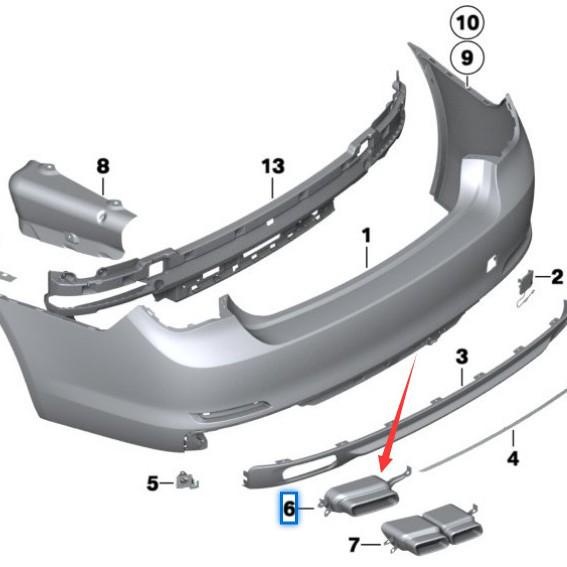 BMW 7 Series F02 Muffler Tailpipe 51127195301/02