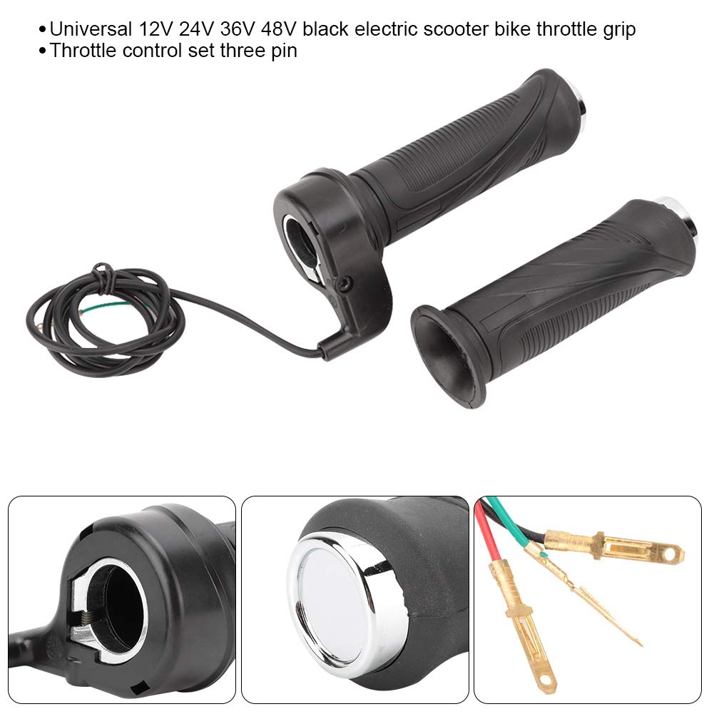 Electric Scooter Throttle, Pair of Throttle Grips, QiiluEbike Throttle Handle Grip Cable Round 5V