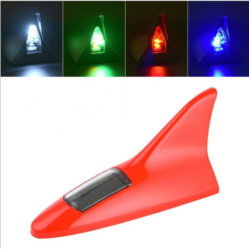 

STONEGO Car decorative lights solar shark fin antenna roof tail modified lights rear-end LED flash lights красный