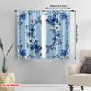 2D flat printing 2pcs Drapes blue flowers Durable Polyester  Without Electricity summer party decorations Perfect for Indoor