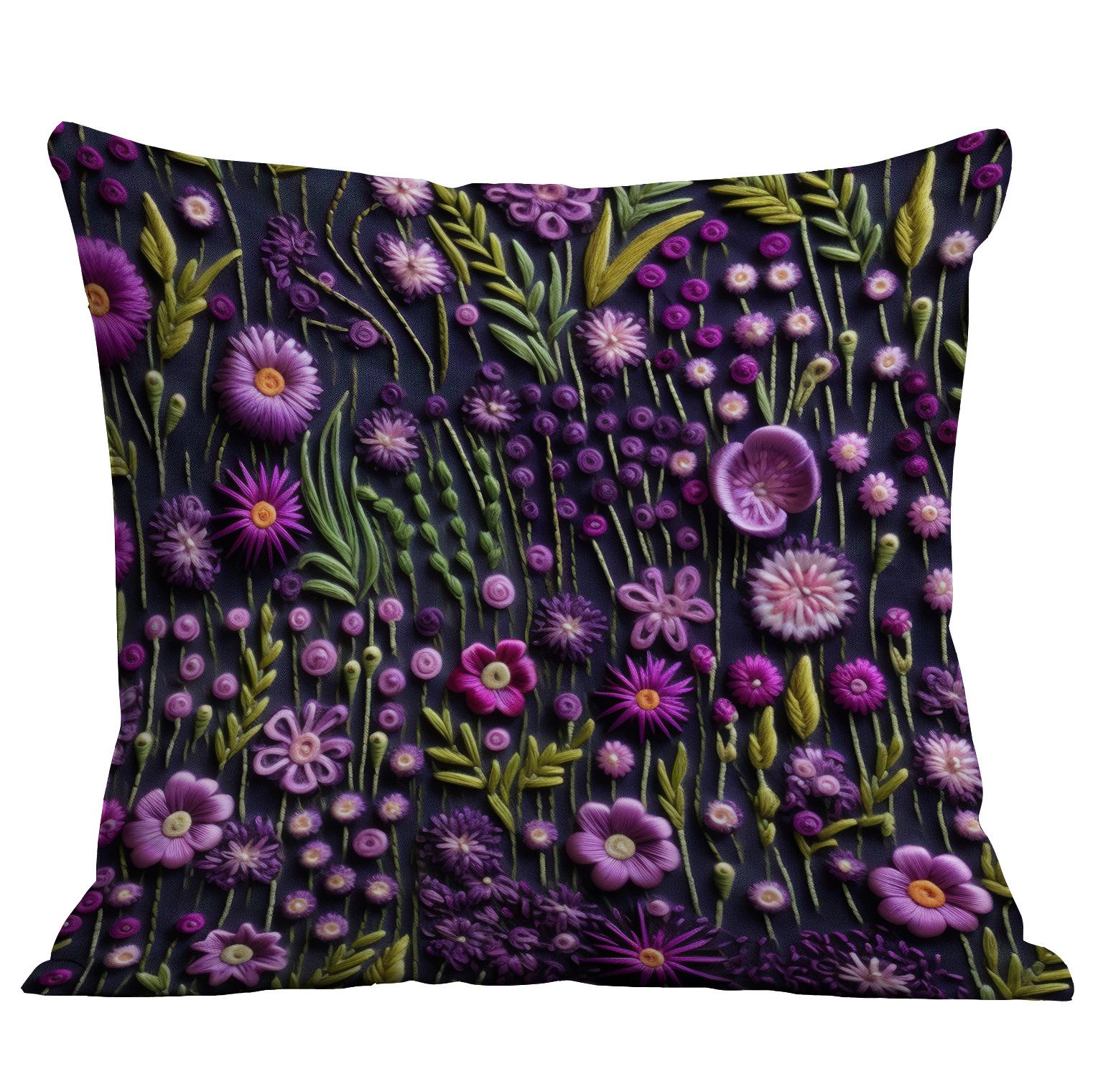 

Новая имитация вышитой цветочной наволочки из короткого вельвета с двусторонней печатью, наволочка для домашней диванной подушки 45 * 45Cm