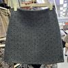 Korean Style Gray Woolen Skirt Winter High Waist A Line Skirt Women Fashion
