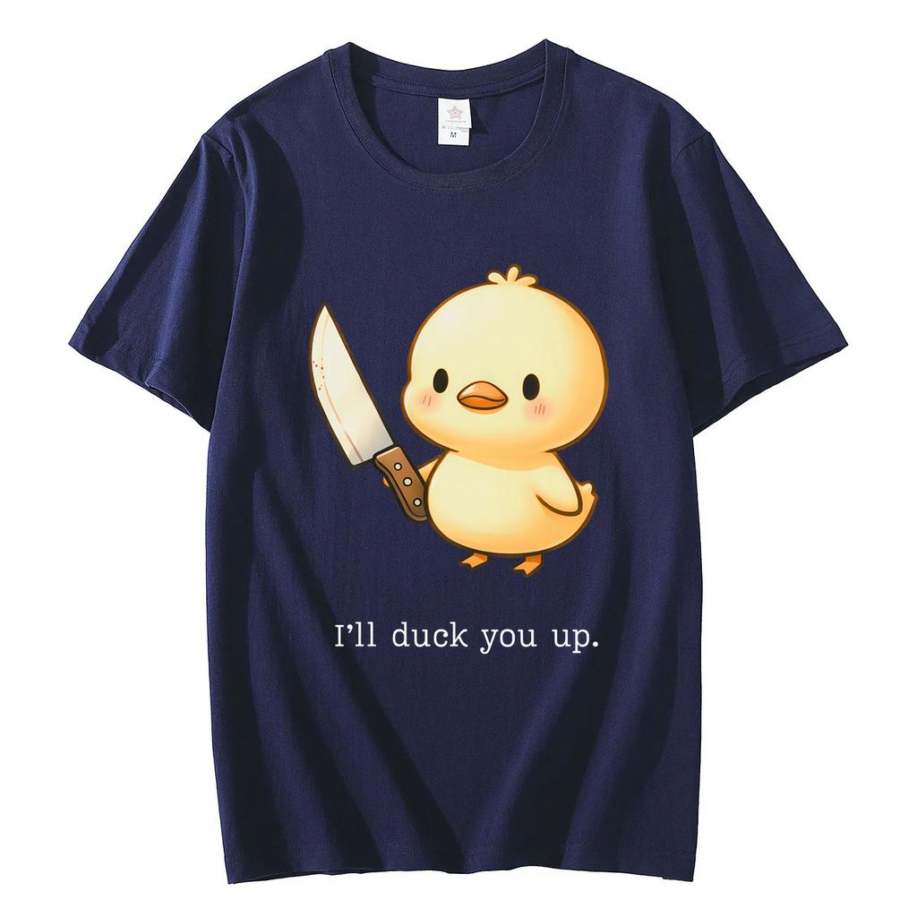 Funny Duck Meme Graphic T Shirts High Street Fashion Trend Short Sleeve Tshirt Men Women Casual Loose Cotton T Shirt Streetwear