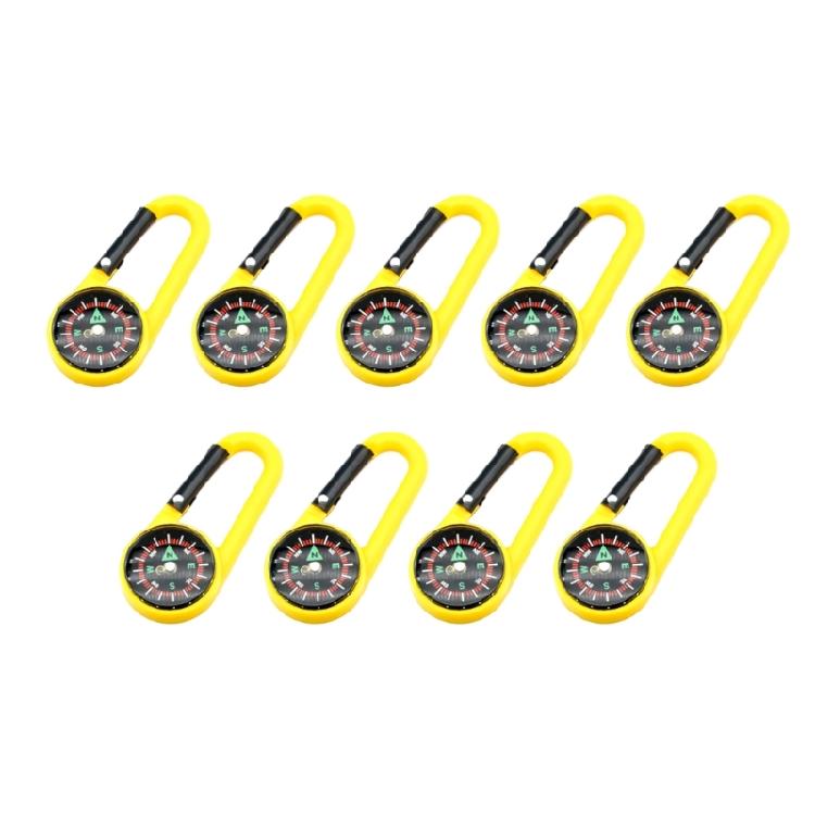 Pack of 9 Navigation Tool Multifunction Keychain Pocket Compasses Portable for Teen Adult Hiking Fishing Carabiner Compasses