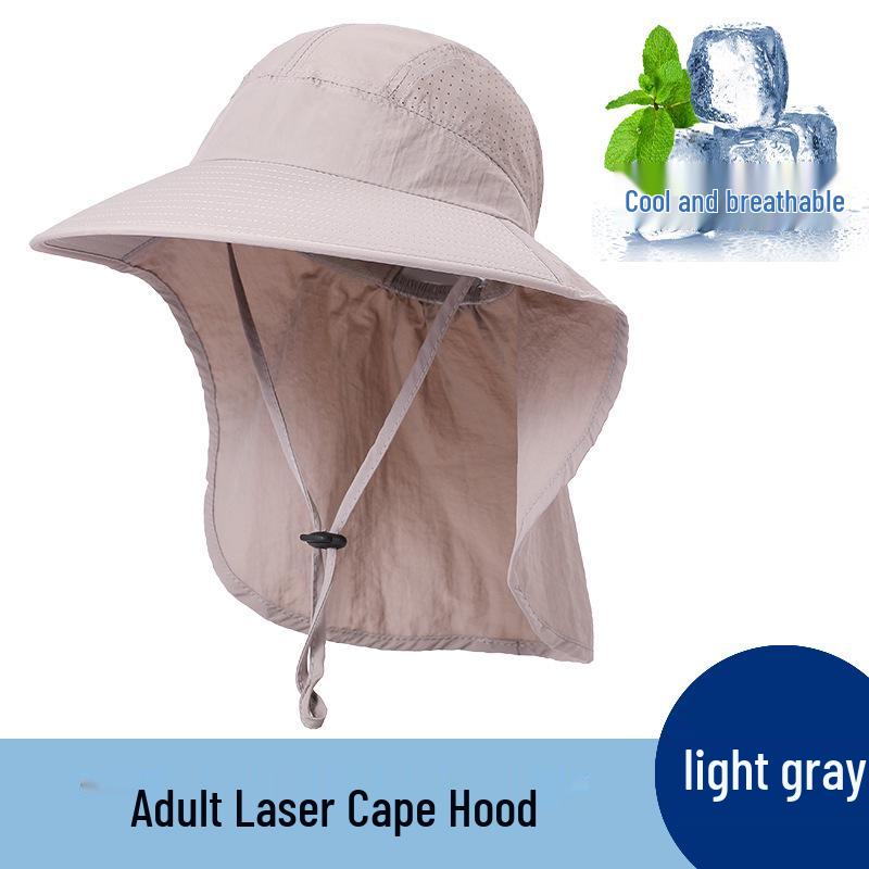 Men's Summer UV Protection Fishing Hat with Large Brim and Full Face Shield