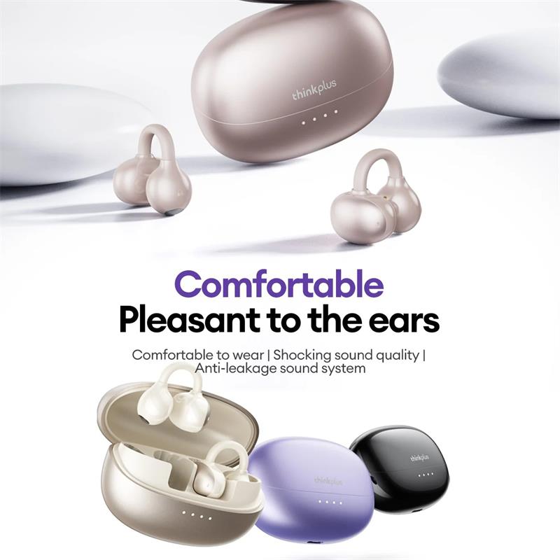 Original Lenovo LK6 Wireless Bluetooth 5.4 Ear Clip Headphone HIFI Sound Quality ENC Noise Reduction Earphones Long Endurance Earsets