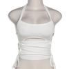 Y2K Sexy Backless Summer Crop Top Women Hollow Out 2024 White Sleeveless Bandage Halter Tank Tops Streetwear Cami 90s
