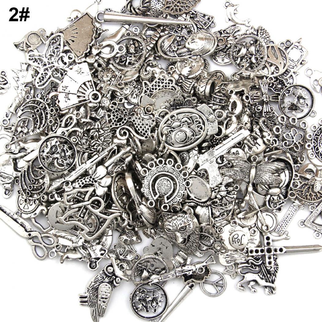 

50 гр. металлических деталей для DIY античный серебряного
