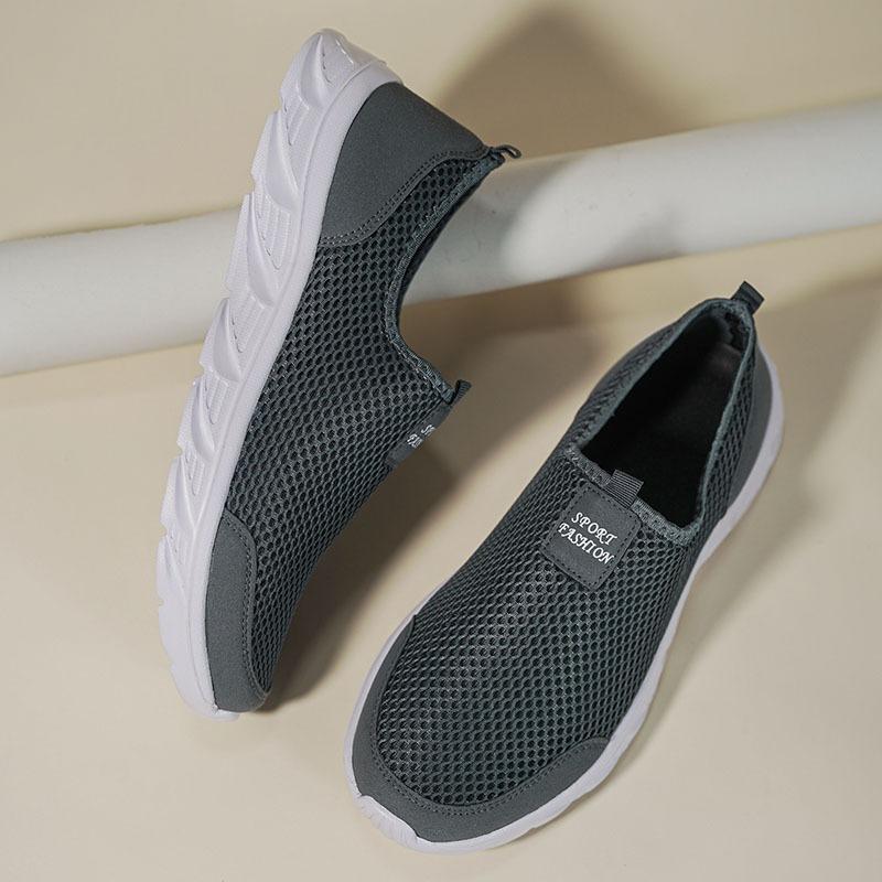 Mesh shoes casual breathable outdoor men's shoes summer flying shoes comfortable one-pedal thin light shoes