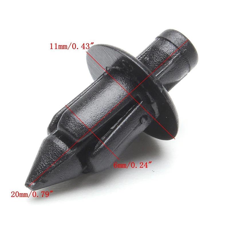 6mm Black Rivet Fastener Clip for Honda Motorcycle Fairing