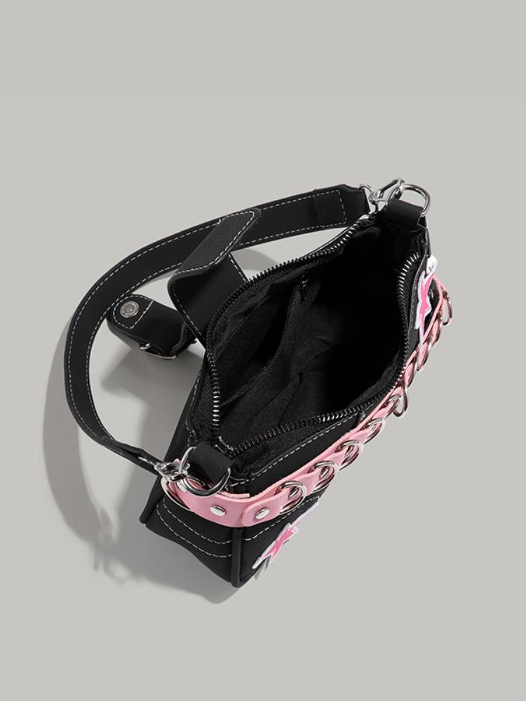 Niche Patchwork Star One-Shoulder Baguette Bag - 2025 Sweet & Spicy Underarm Handbag for Women