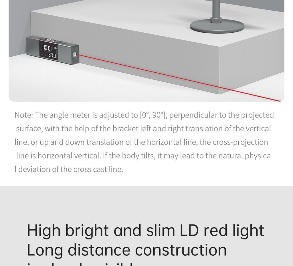 Duke LI1 Handheld Laser Line Projector - Precision LED Screen Angle Ruler for Renovation Engineers