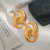 New Style Dainty 18K Gold Stainless Steel Earring Pearl Fashion Flower Glass Pearl Drop Earrings
