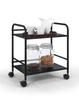 Sunny Point Steel Storage Cart, Under-Desk Storage, Side Storage, Casters with Locking Casters, Kitchen Rack (2 Tiers, Black)