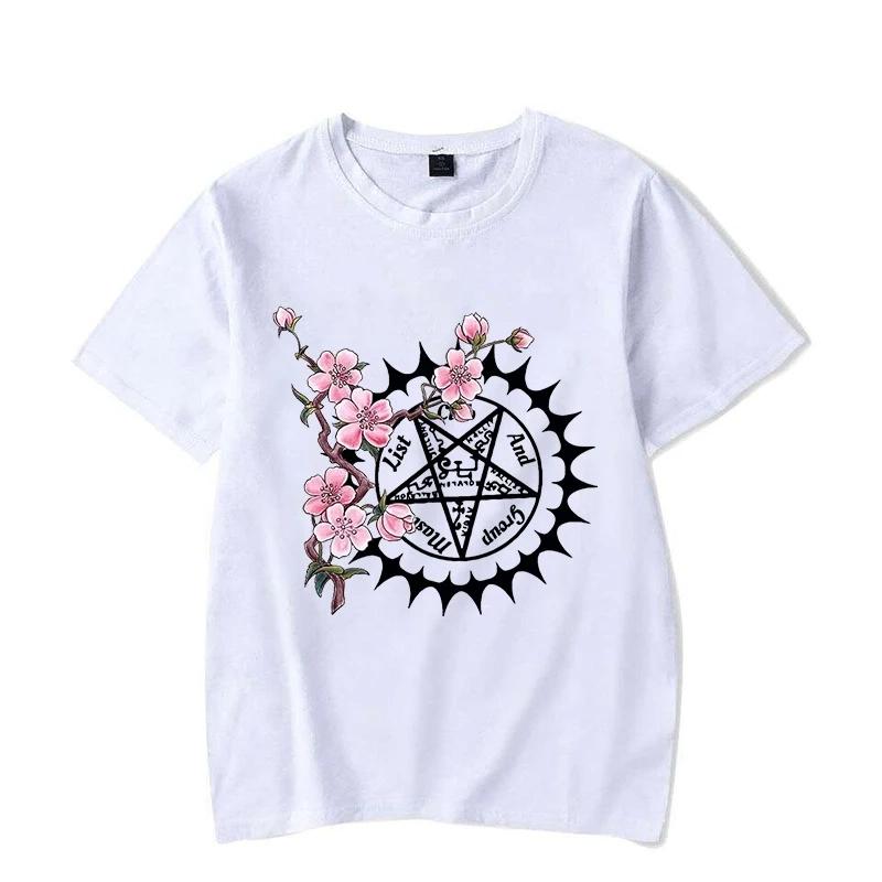 Anime Black Butler Cherry Blossom Pattern Printed T-shirt Women Summer Casual Oversize Fashion O-Neck Short Sleeve Tops T-shirt