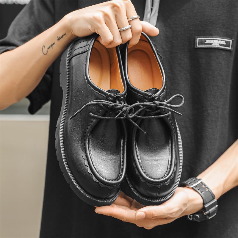 

Британский тренд платье деловой повседневный кожаные туфли молодежные туфли оксфорды свадебные туфли на платформе мужские туфли с увеличенным голенищем 43228-J 38 чёрный